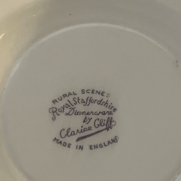 6 Vintage Clarice Cliff PURPLE Dessert Plates - Picture 6 of 8